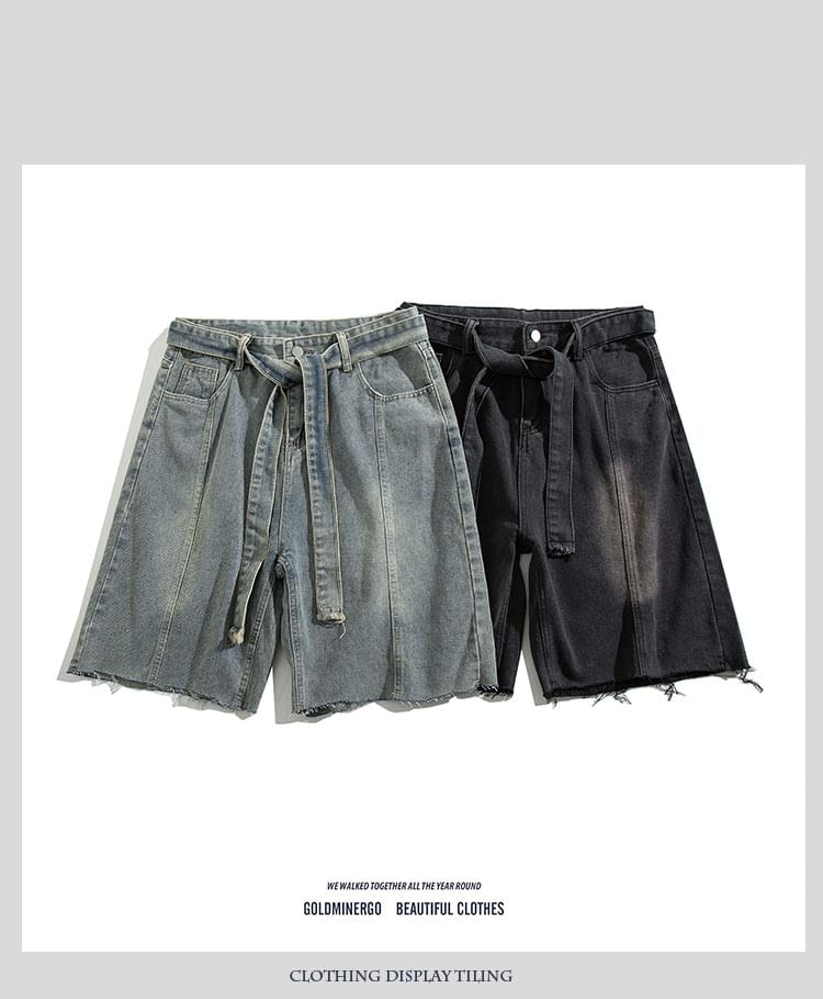 Yelmenor - Mid Rise Washed Denim Shorts