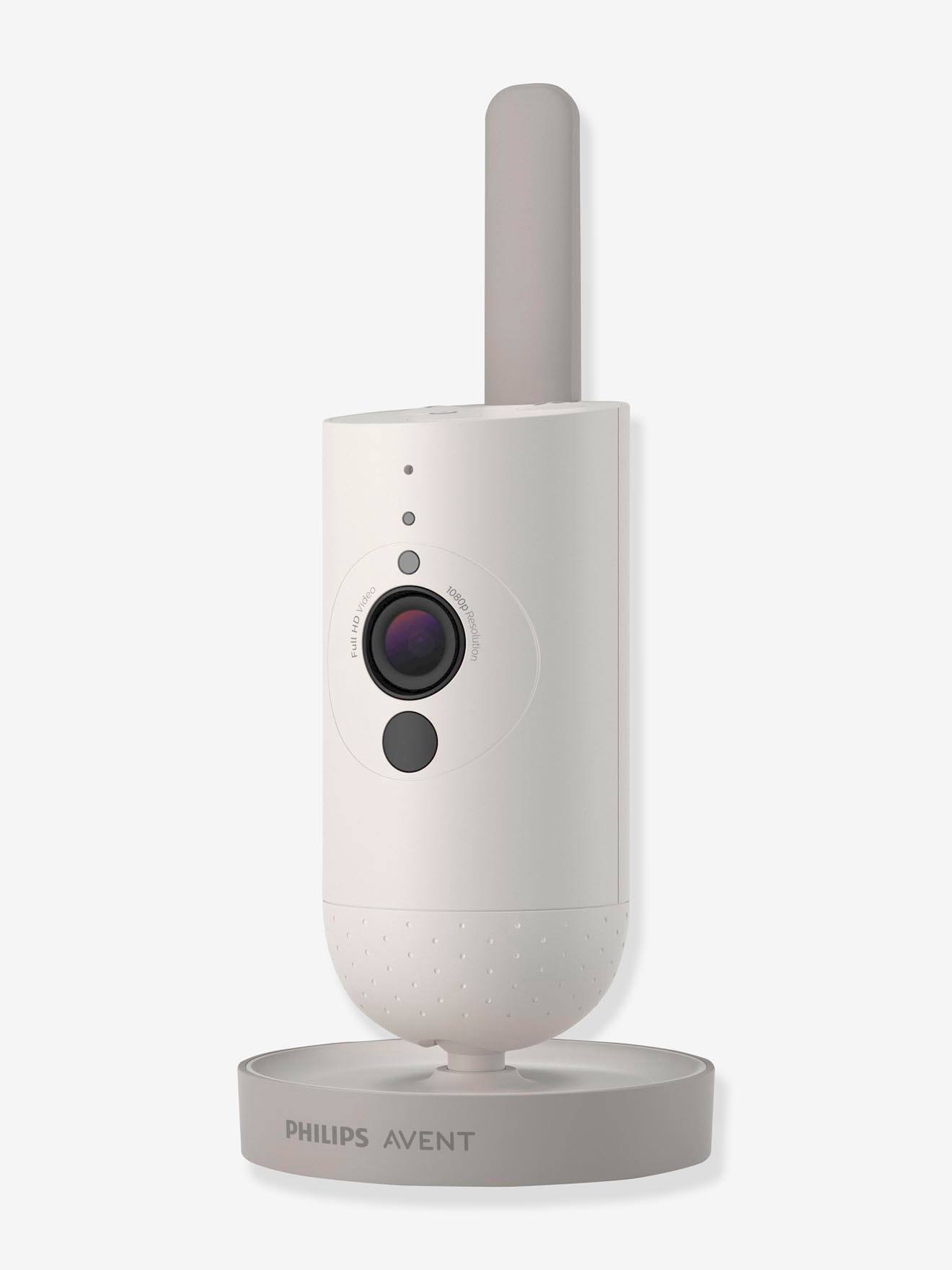 Monitor de vídeo digital para bebês Philips AVENT SCD921, branco claro liso com padrões.