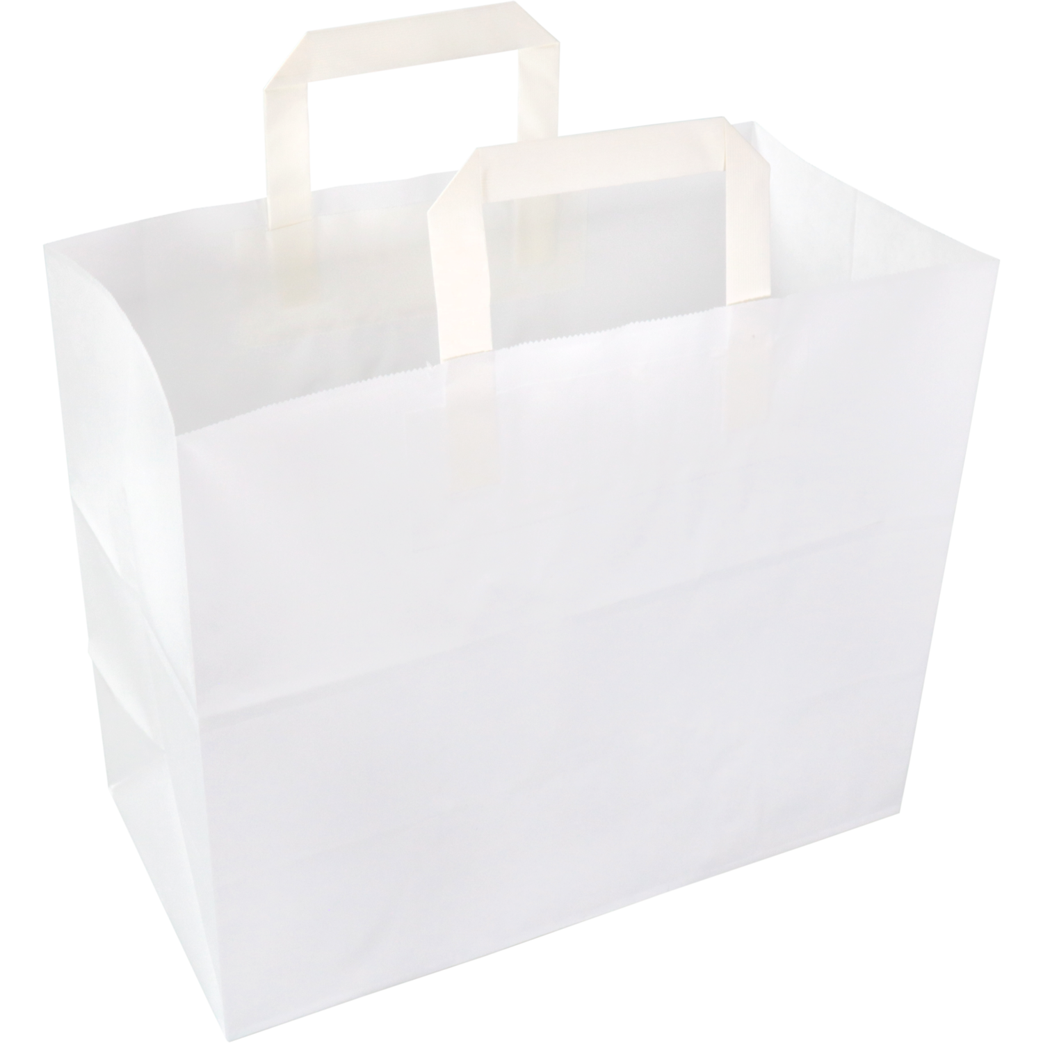Tas, Papier, platte handgreep, 32x 16x27cm, draagtas, wit