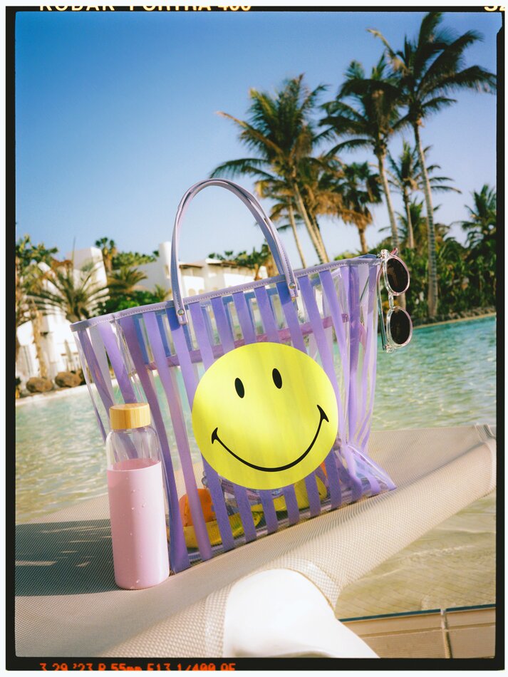 Sacola transparente Smileyñ - Lilás