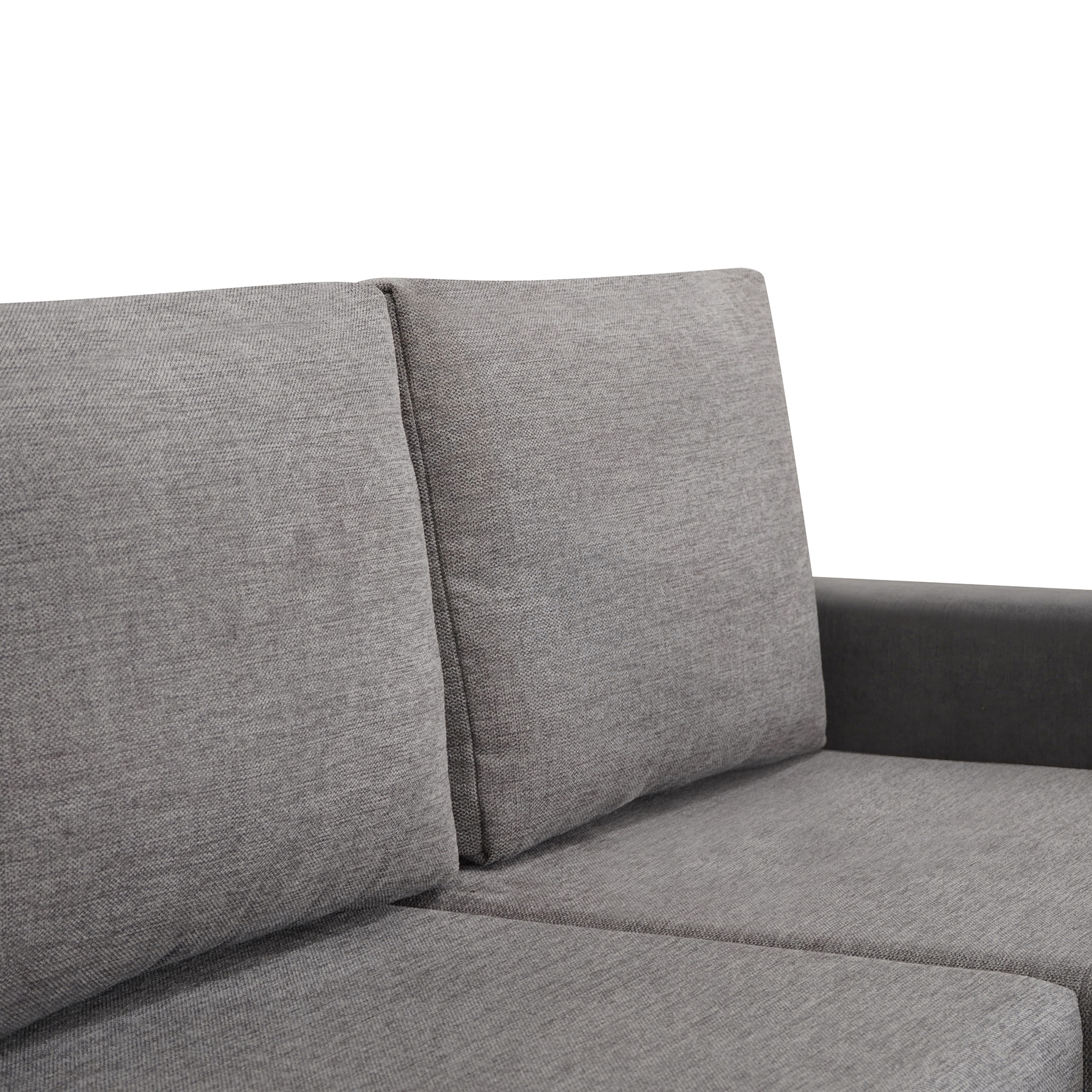Ecksofa - pewter-grau - Liegefunktion - Staukasten - Ottomane rechts