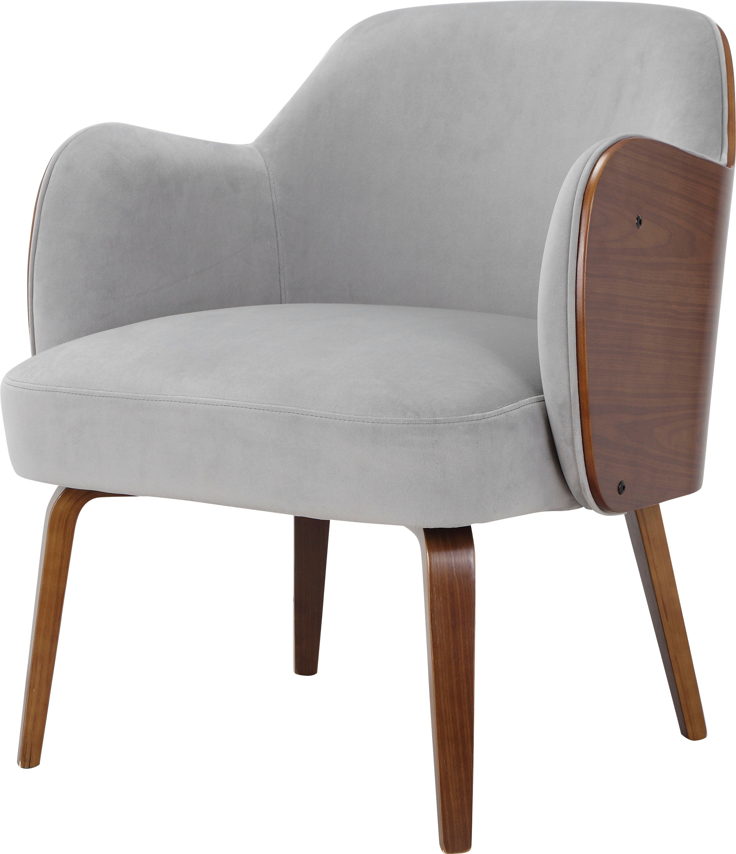Home affaire Loungesessel »Eleena, Sessel Wohnzimmer,« 1 Stk. tlg. Stoff aus recyceltem Polyester, Beine aus Pappelholz, Sitzhöhe 47 cm