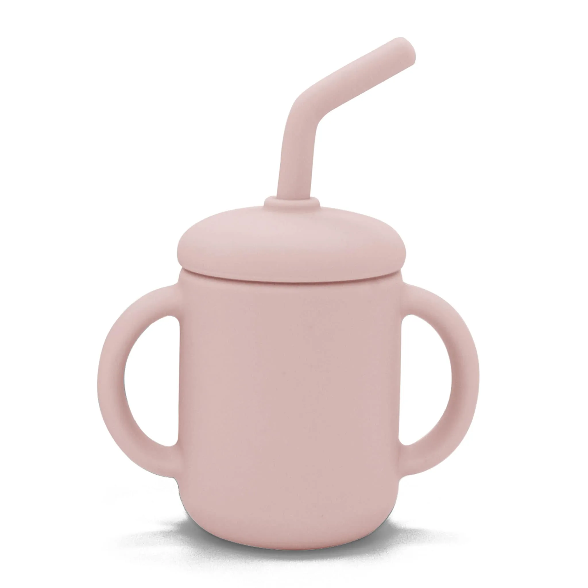 Kushies Gobelet avec Paille et Poignée en Silicone - Rose