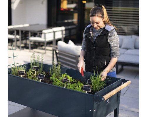 Verhoogd tuinbed op palen Herstera Garden Kräuterfabrik Draaibaar 120x60x80 cm antraciet