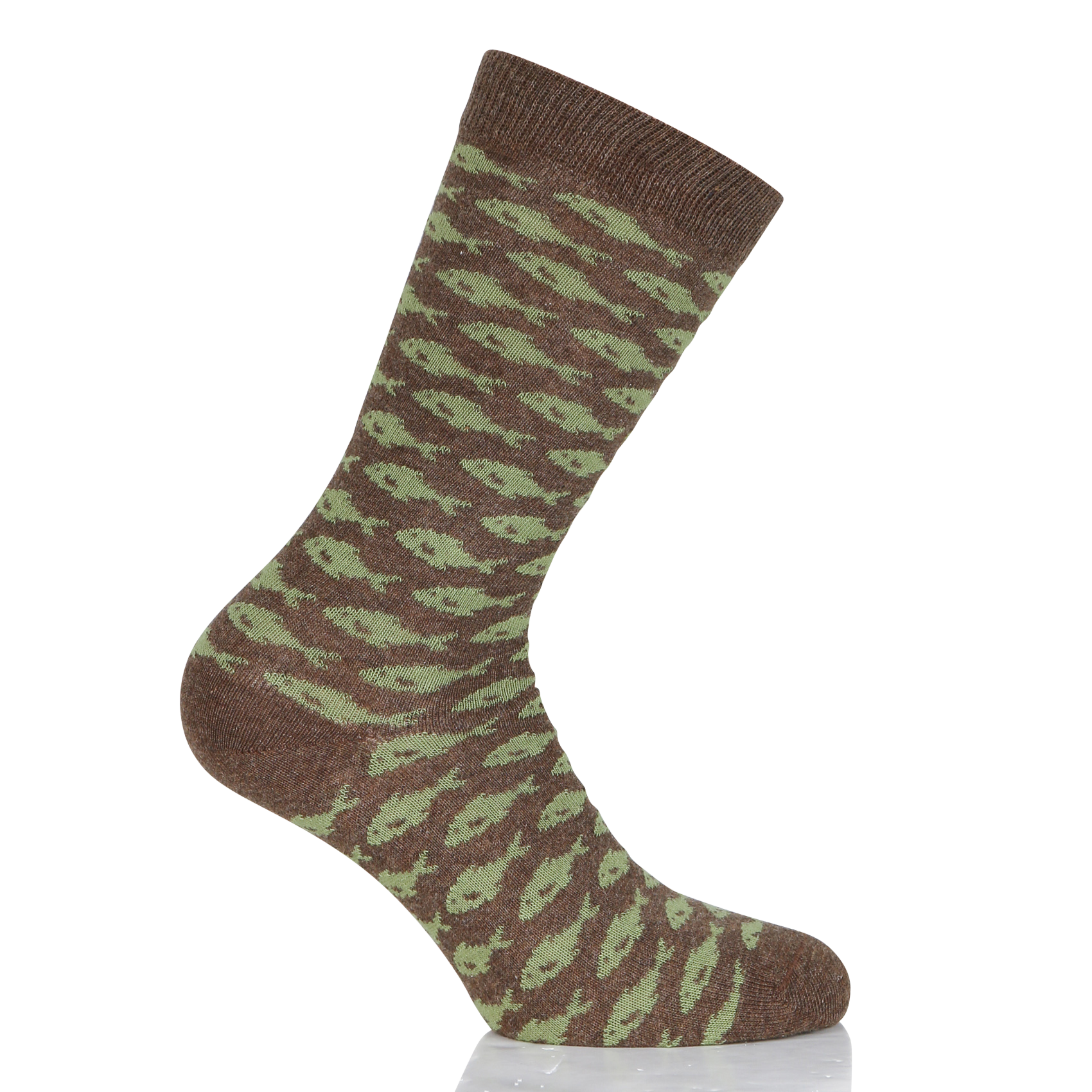 Chaussettes en coton imprimé | Marron