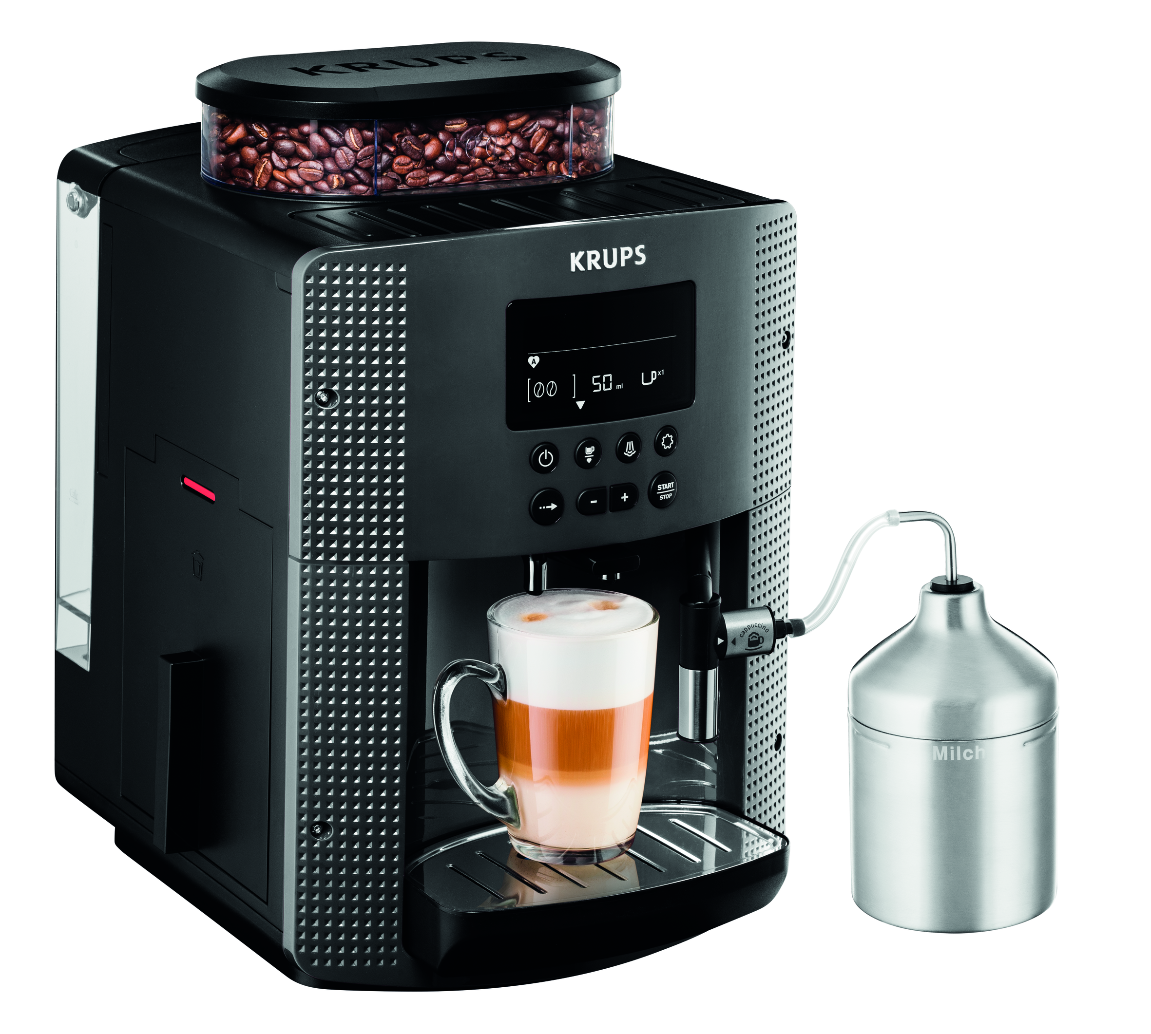 Essential, Machine à café à grain, 3 boissons Ecran LCD, mousseur, café Starbucks