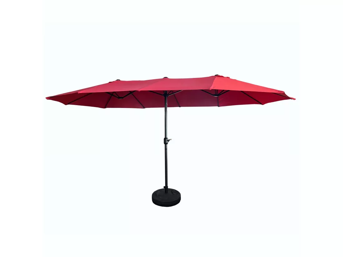 Parasol double de jardin TILIA en rouge, Poids 12,3 kg Dimensions L460 x l270 x H245 cm