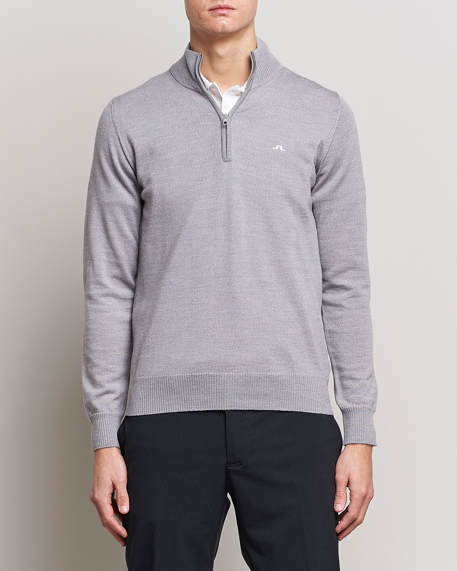 J.Lindeberg Kian Tour Merino Half Zip Grey Melange