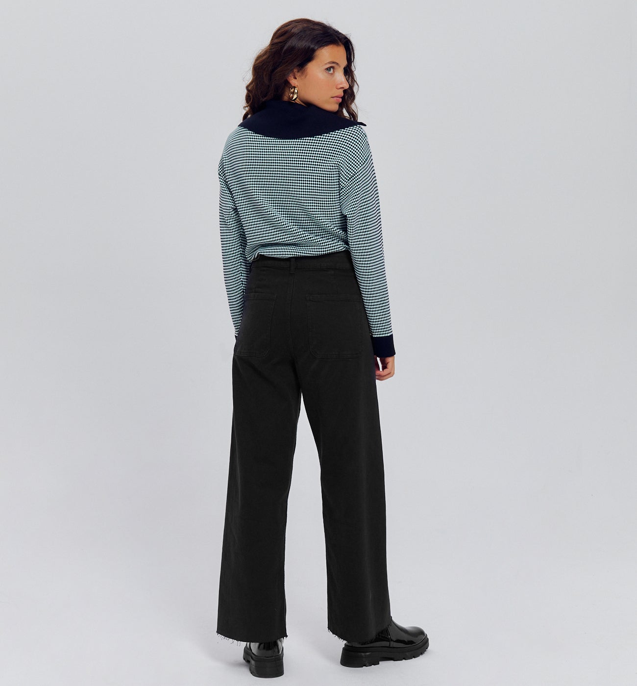 Pantalon taille haute raw cut - Noir