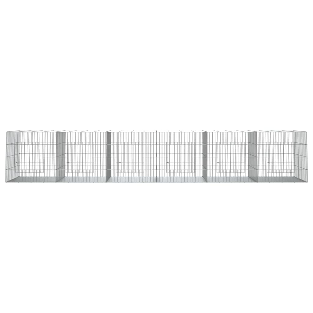 Cage à lapin 6 panneaux 327x79x54 cm fer galvanisé