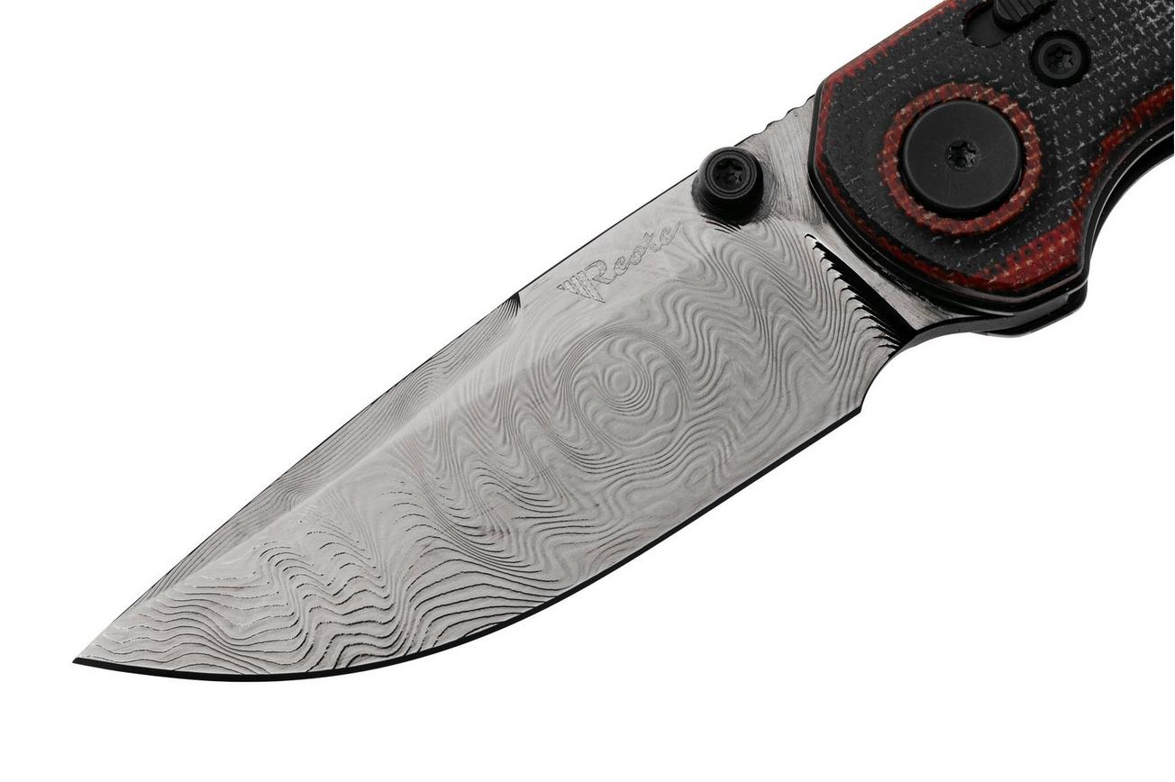 Reate PL-XT, DLC Damascus, Black/Red Micarta zakmes, Alvin Lee design