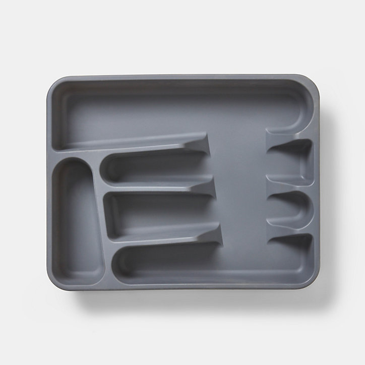 Range couverts GoodHome Datil gris 33 x 26 cm, 5 compartiments