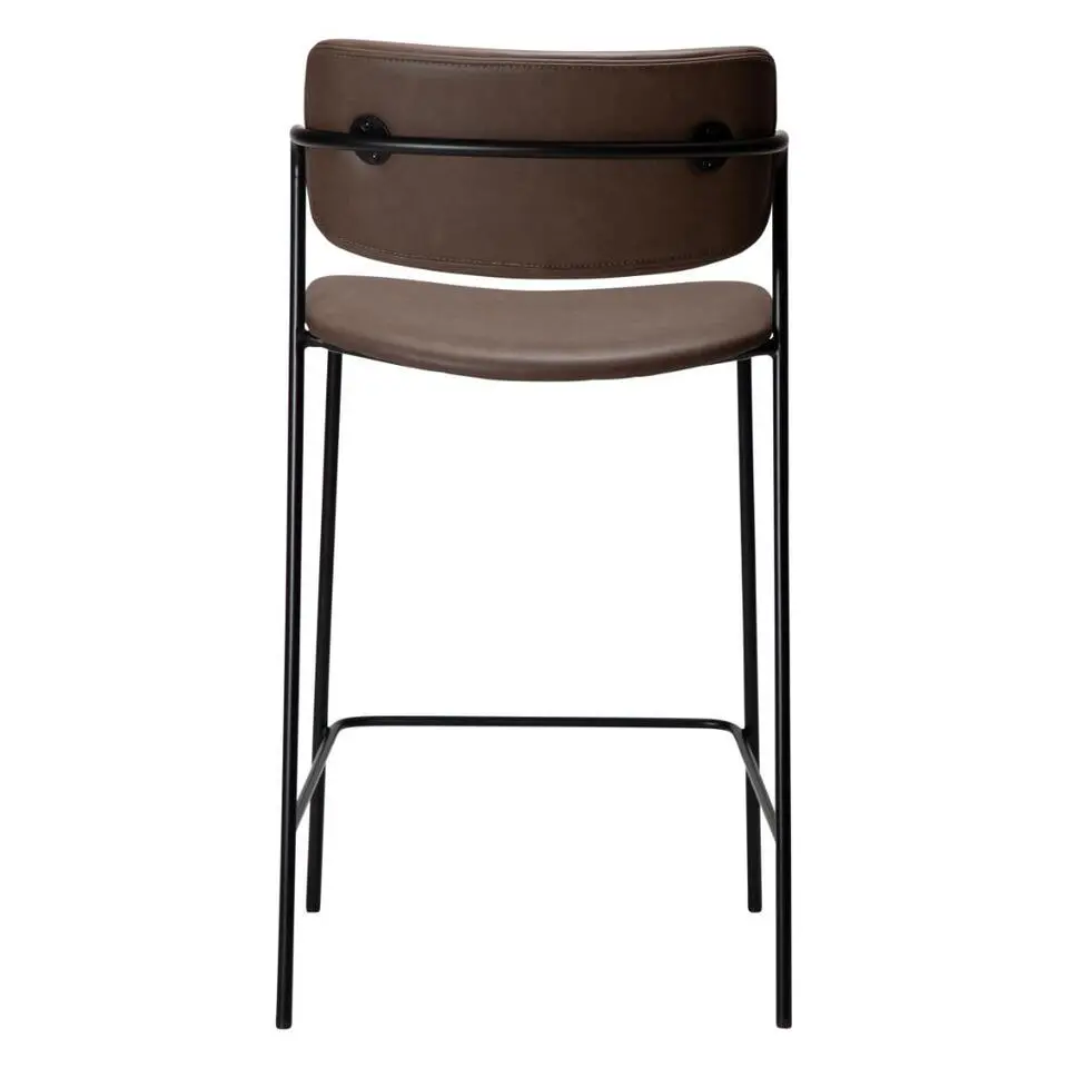Hioshop Zed Dan-Form counterstoel met armleuningen PU-kunstleer bruin