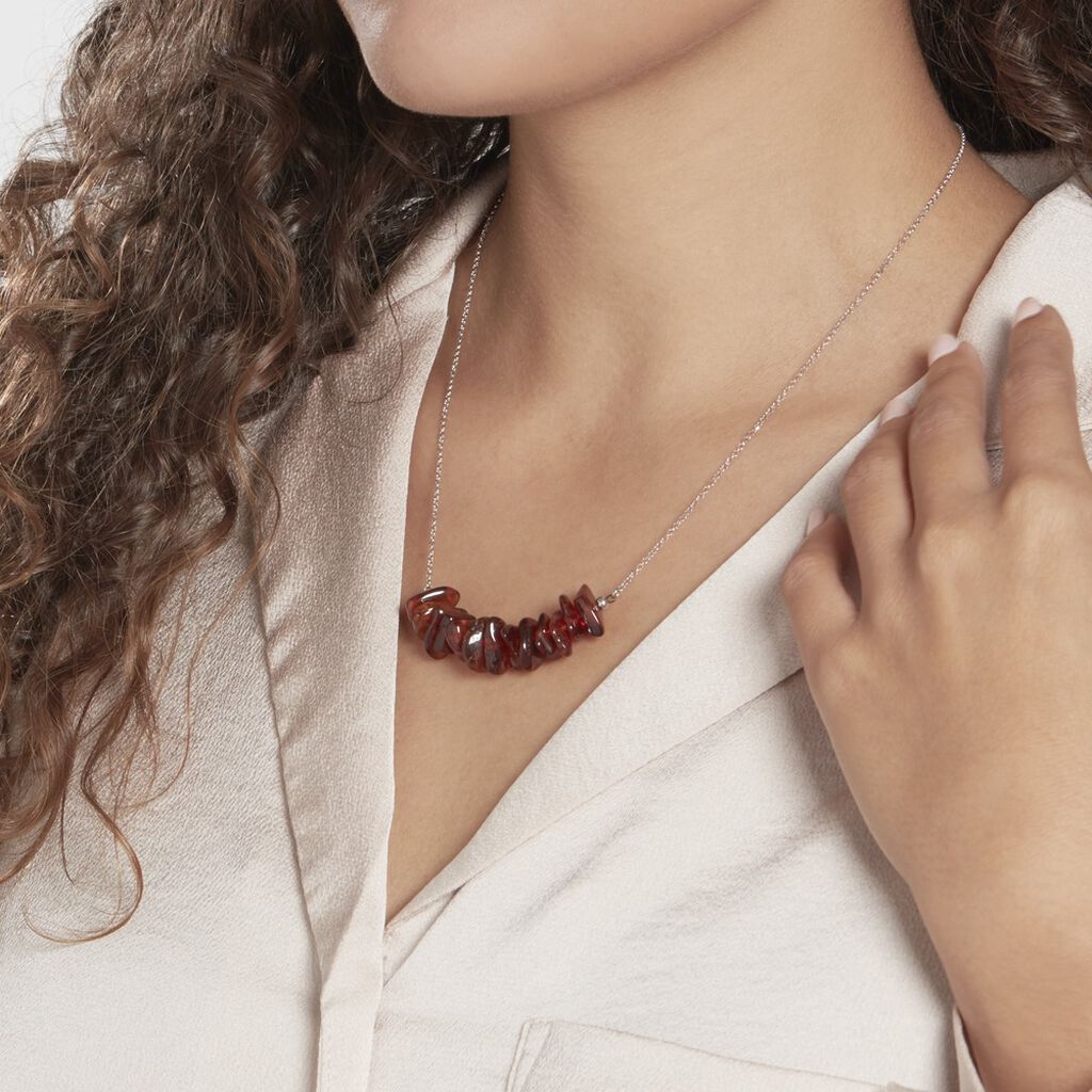 Collier Argent Ursan Ambre