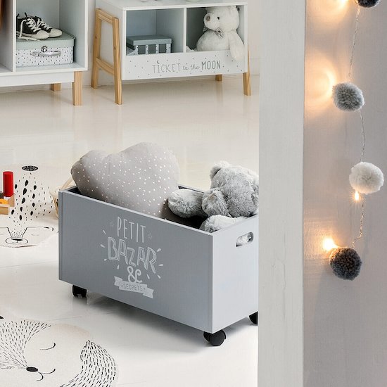 Coffre à jouets à roulettes   Gris        de               Atmosphera