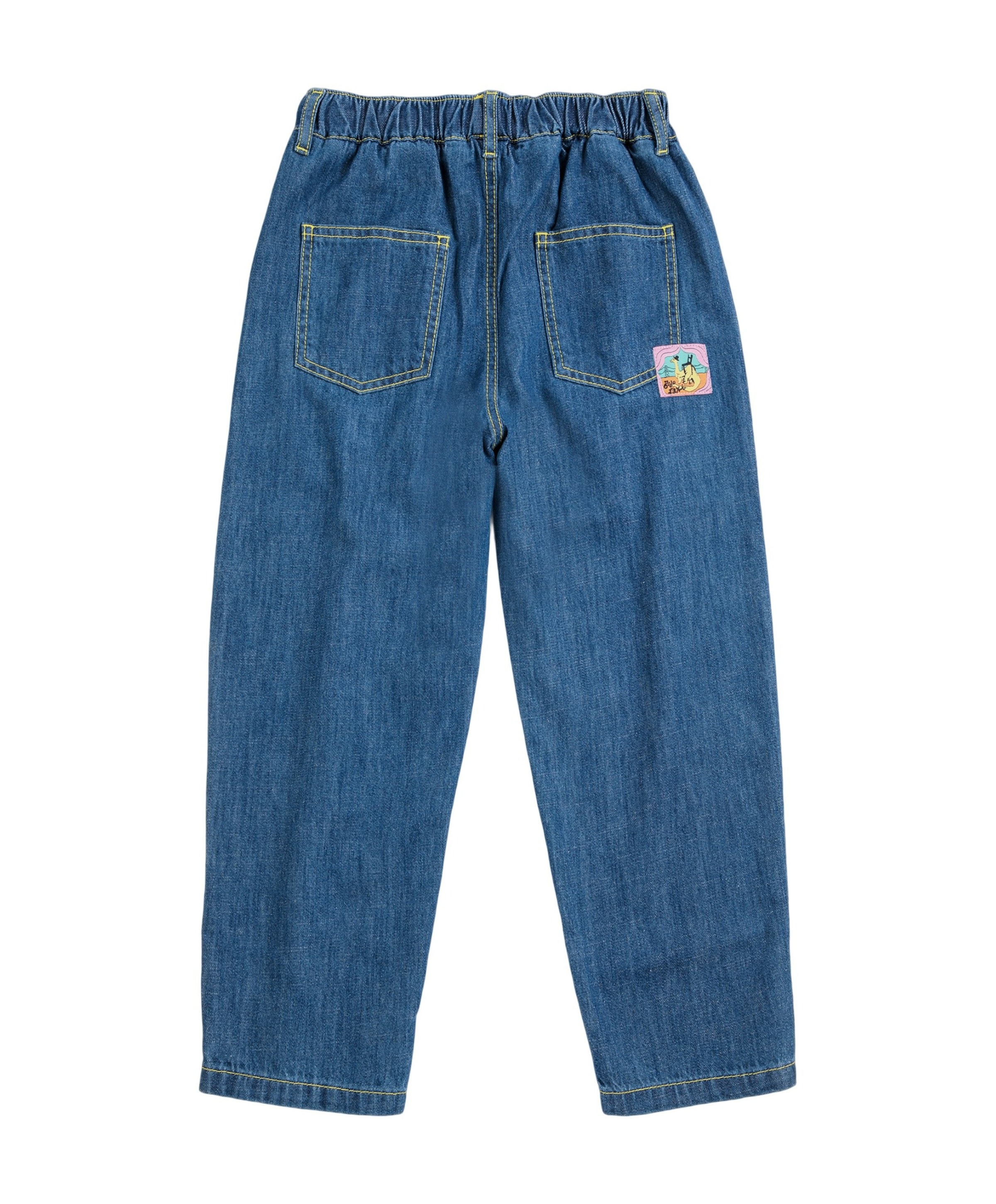 Bobo Choses Taxi Saurus Tag Denim Pants uniseks jeans  blauw