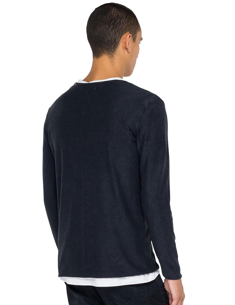 REPLAY PULL MAILLE REGULAR DARK NAVY