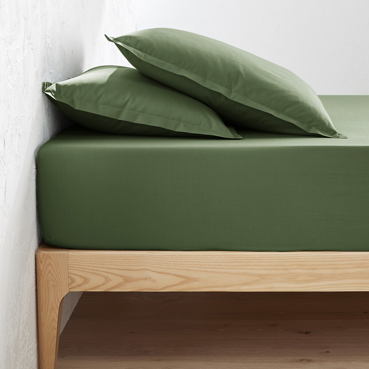 LA REDOUTE INTERIEURS<br>Lençol justo de algodão percal, bainha 30 cm Cenário