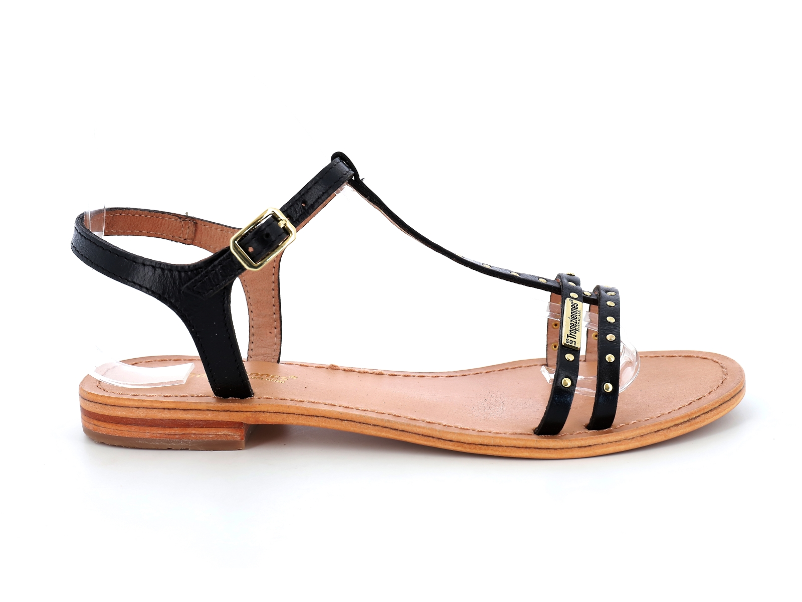 Les tropeziennes-HENYA Cuir Noir Or