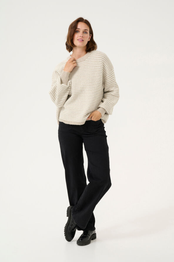 Kaffe KAellery Knit Pullover Feather grey/ chalk structure