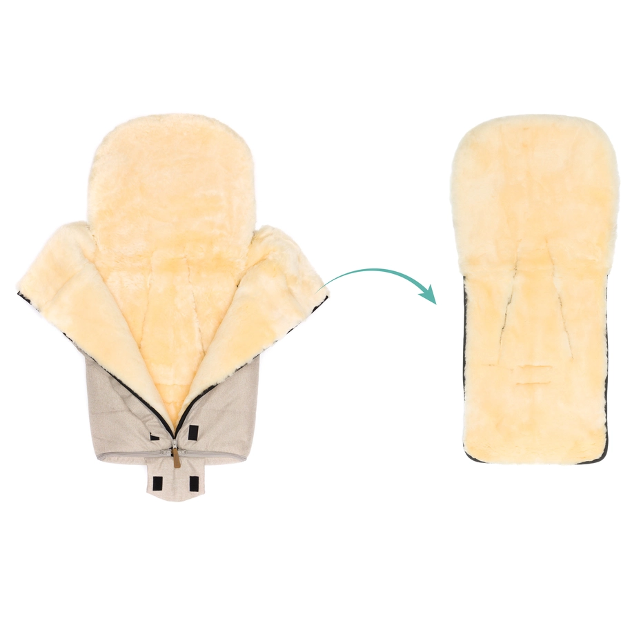 fillikid Winterfußsack Jarvis Lammfell Sand Melange