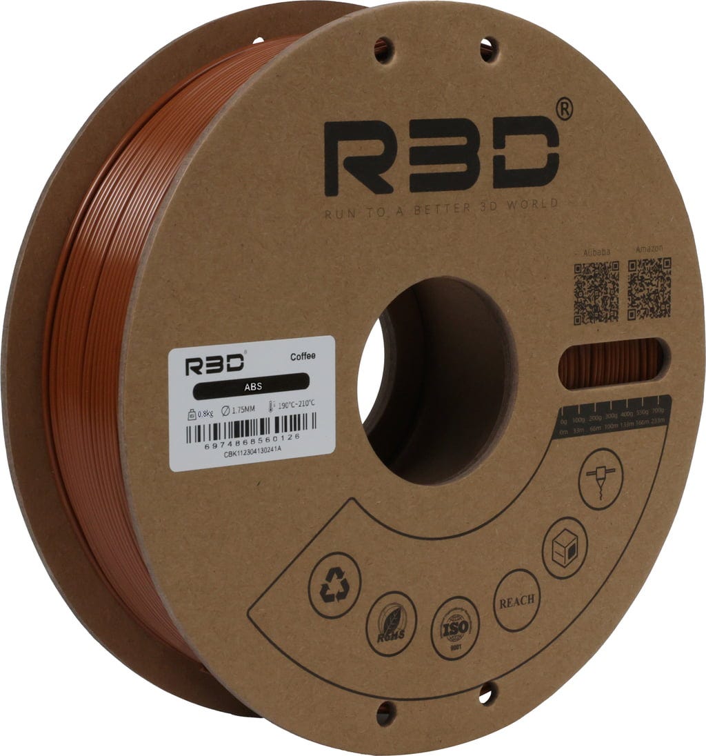 R3D  ABS Coffee Color, 1,75 mm / 800 g    Langlebiges Filament mit guten mechanischen Eigenschaften