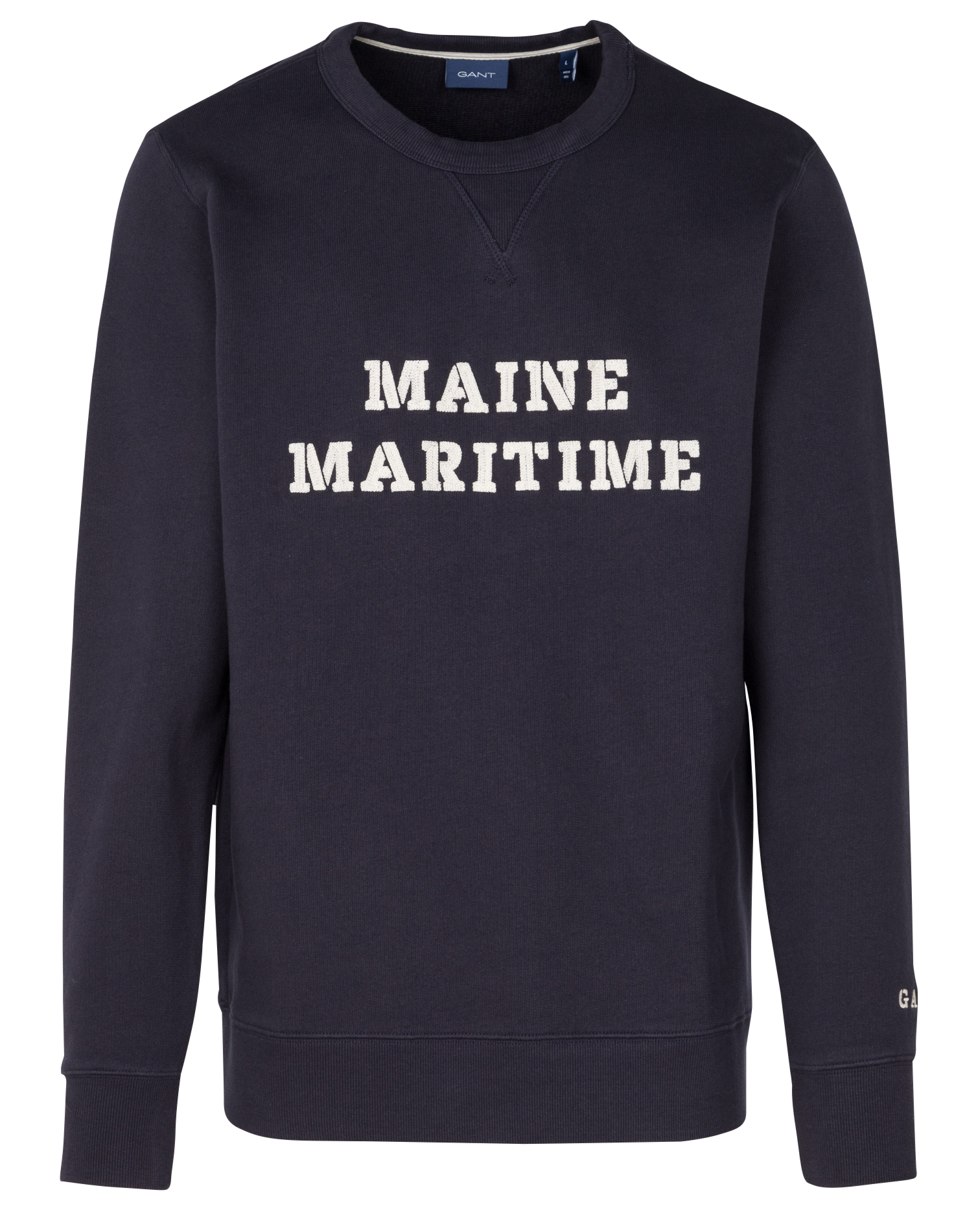 Sweat col rond regular-fit brodé en coton | Bleu