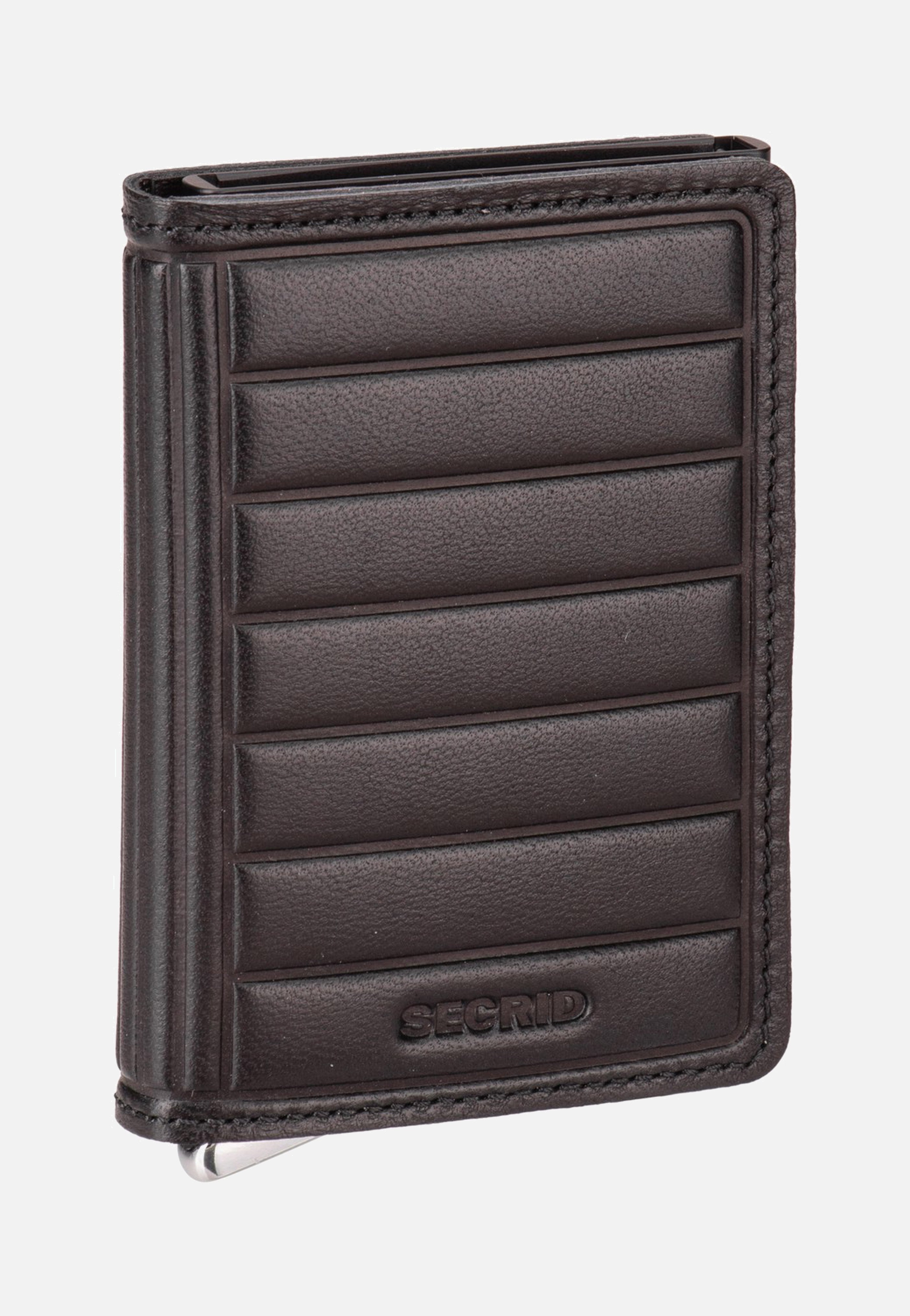 Slimwallet Emboss Lines Black+ - Portemonnaie
