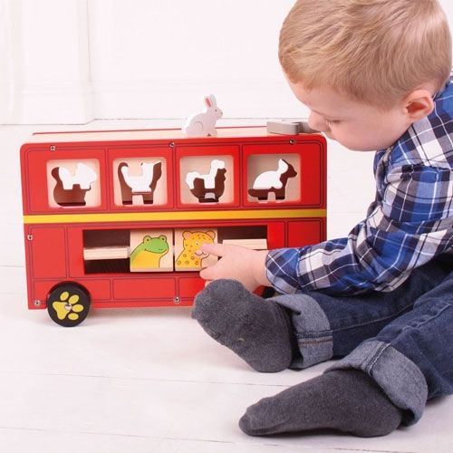 Bigjigs rode vormenbus