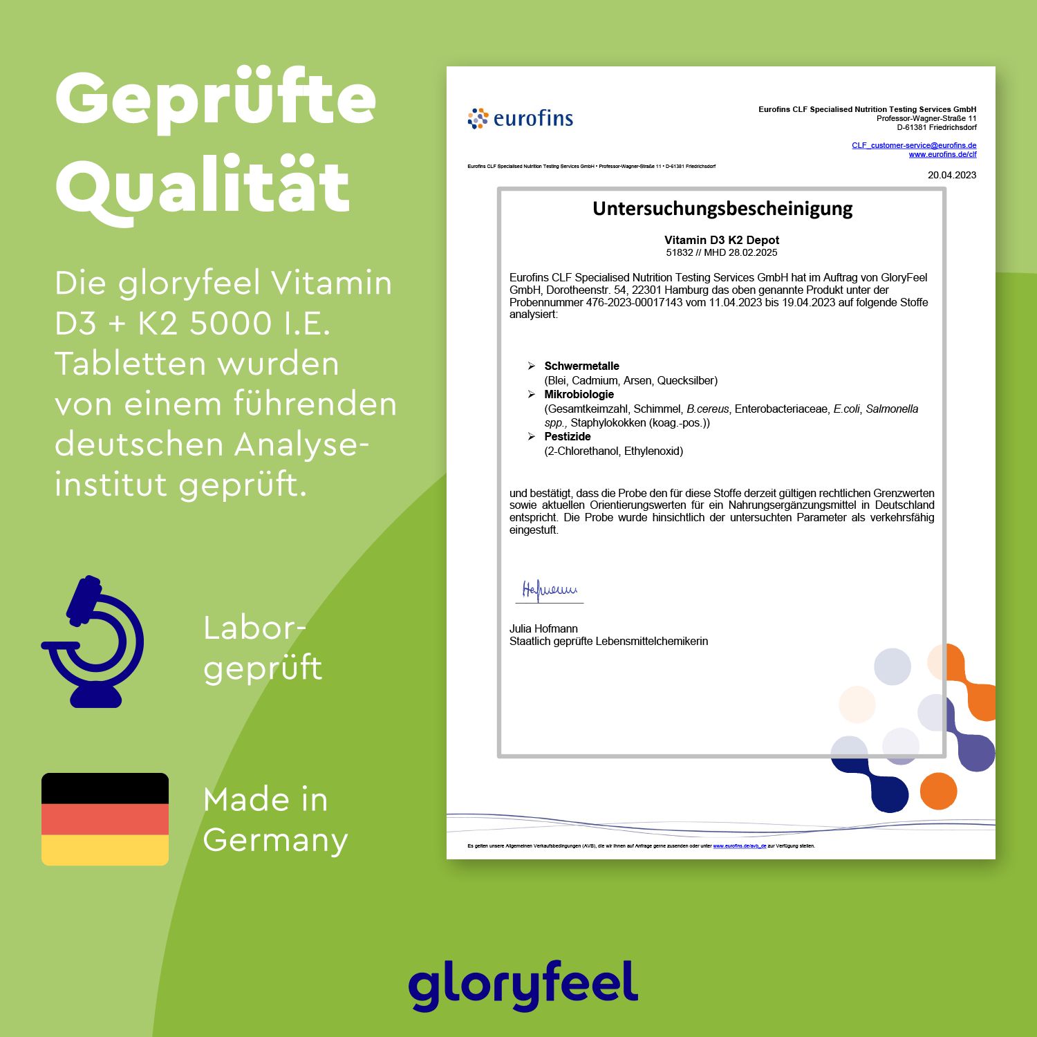 gloryfeel® Vitamin D3 K2 (K2VITAL® von Kappa) 5.000 I.E. Tabletten