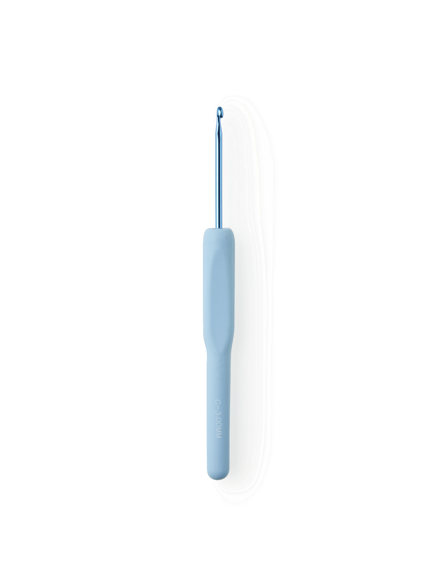 Hæklenål 3 mm | Jern/gummi. 3,00 mm. | Light Blue