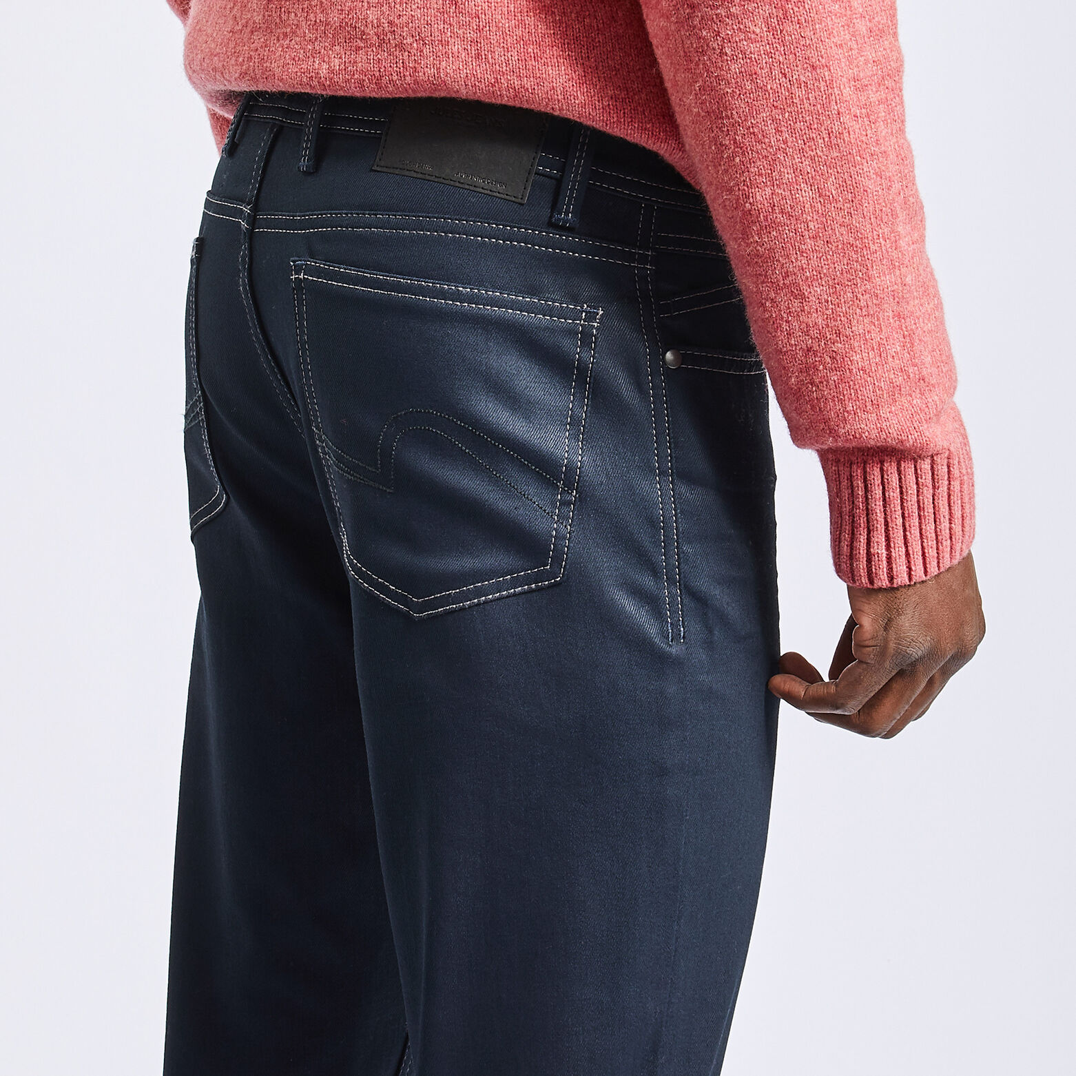 Jean regular enduit Bleu