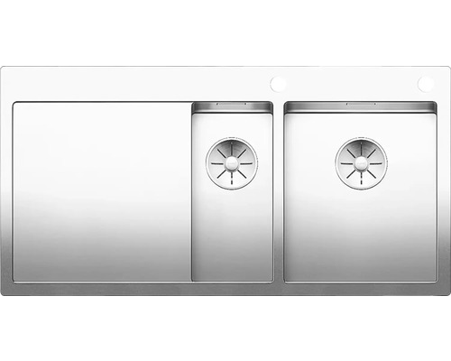 Blanco CLARON 6 S-IF spoelbak, 1000 x 510 mm, roestvrij staal, 521645, 1 bak, met afdruipgedeelte, bak rechts, met bijzetbak, vlak ingebouwd