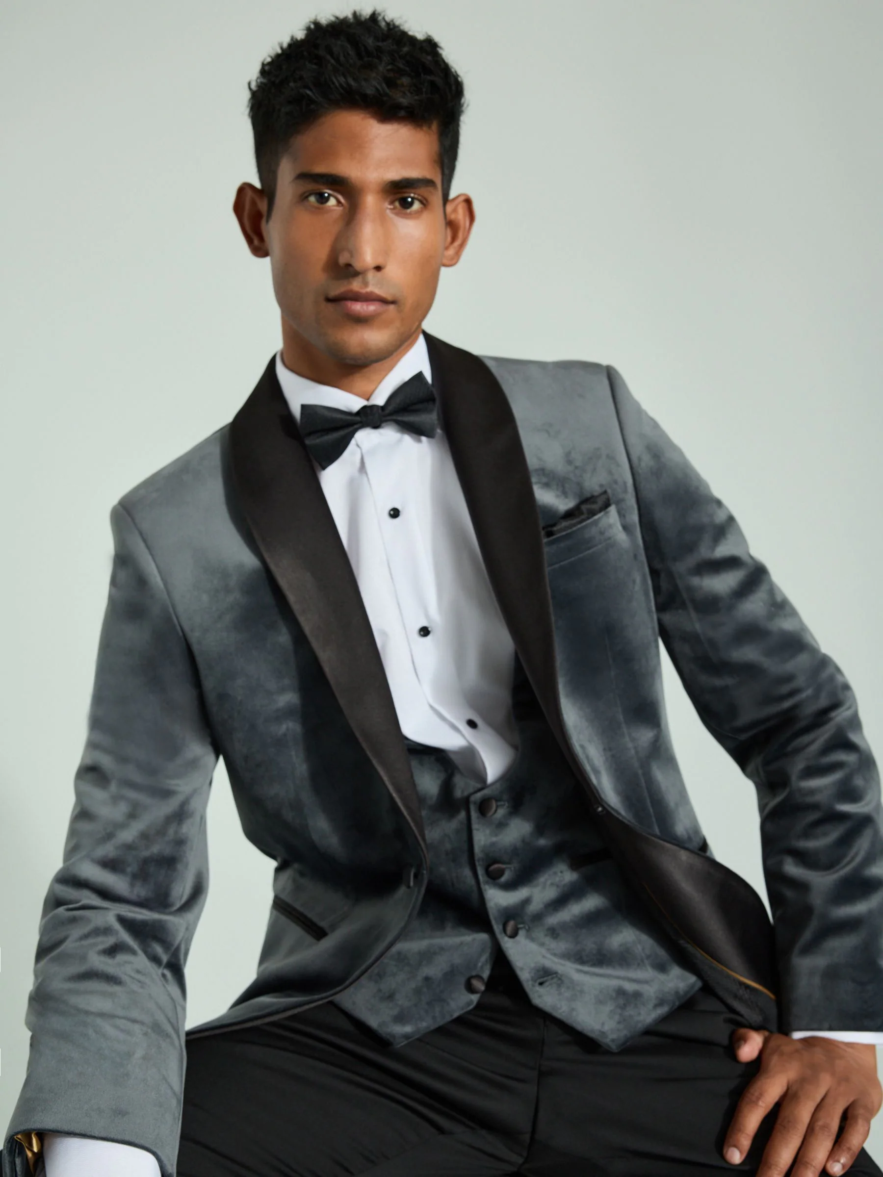 Antraciet - Velvet Waistcoat