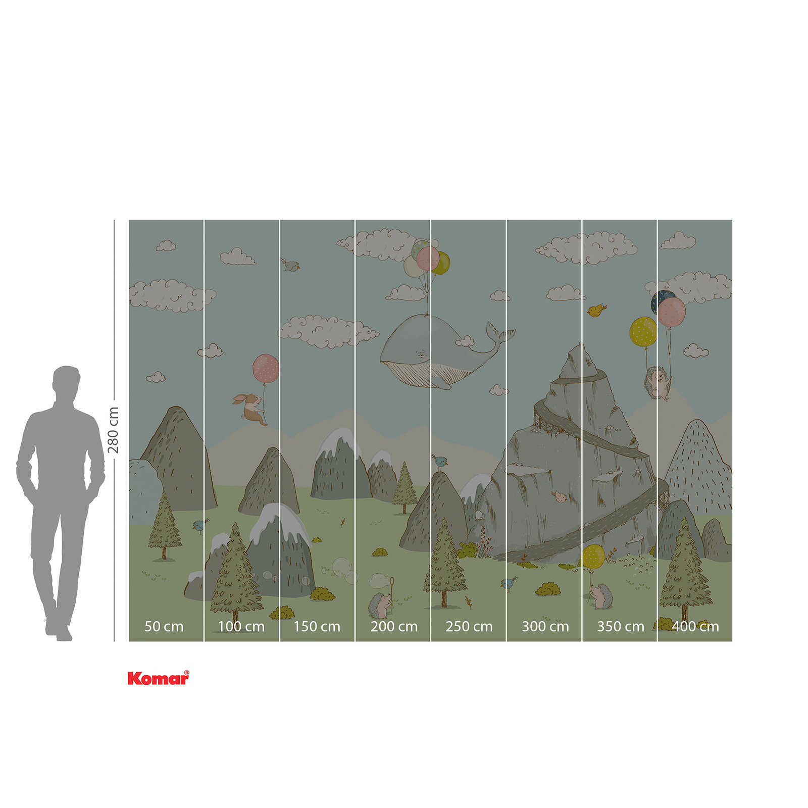 Vlies-Fototapete MOUNTAIN TRAVELER - bunt - 400x280 cm