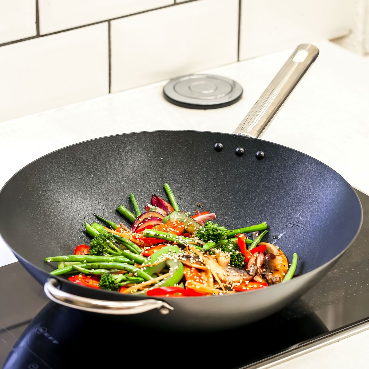 Professionell Wok Karbonstål 35,5 cm Non-stick