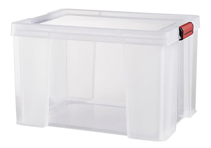 Bac de rangement avec couvercle ClipNStore 45L transparent