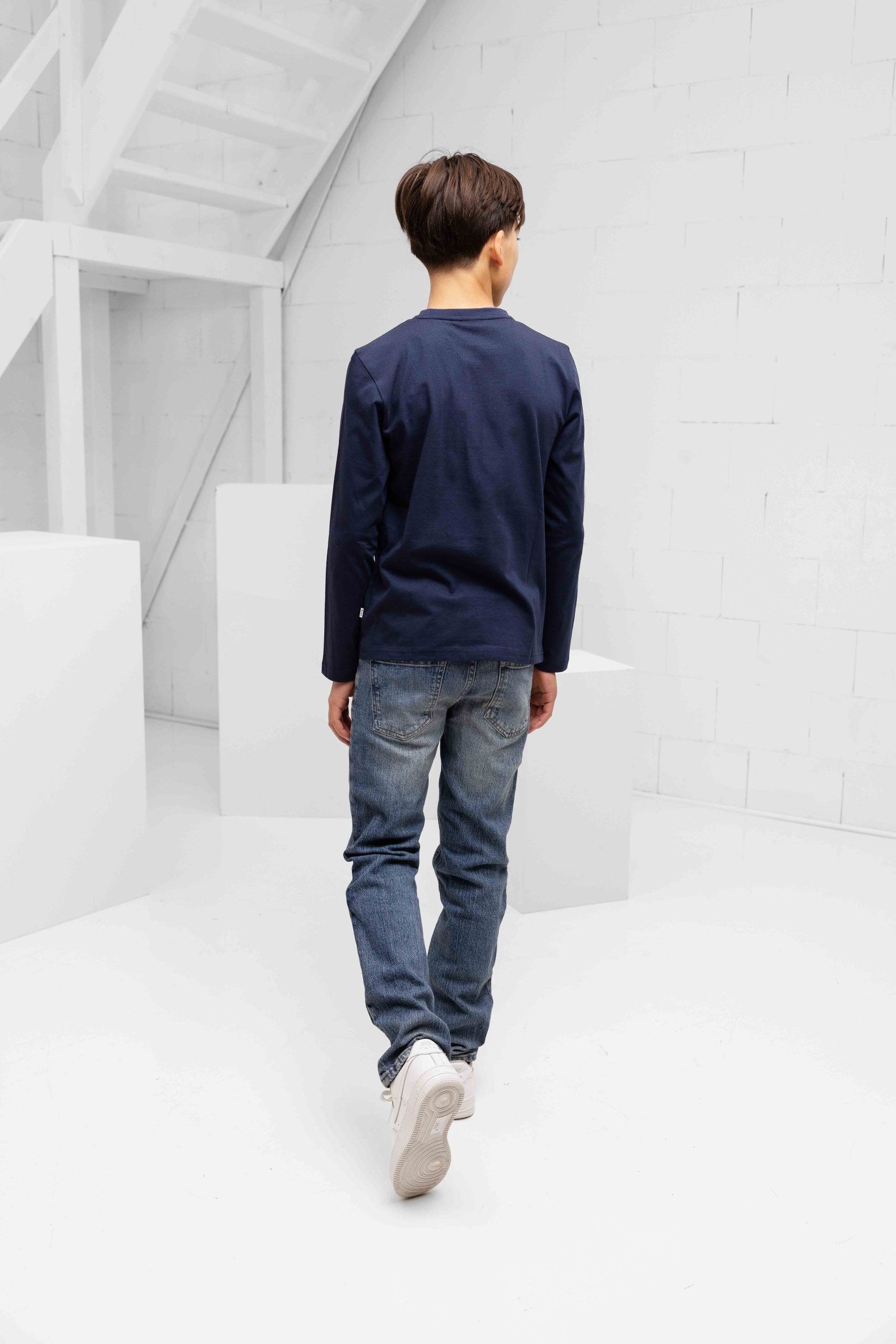 Hugo Boss Longsleeve T-Shirt Kids Donkerblauw