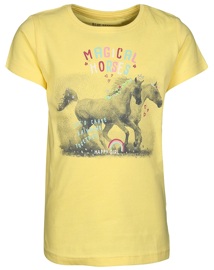 T-Shirt MAGIC HORSES mit Rock in hellgelb/rosa