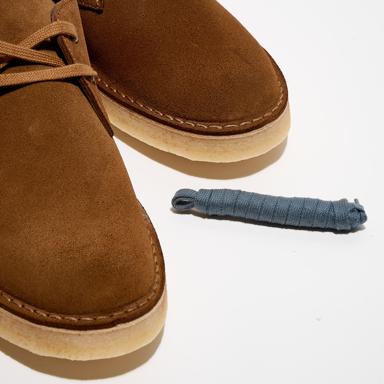 Clarks Originals Derbies en Velours de Cuir Desert Khan marron