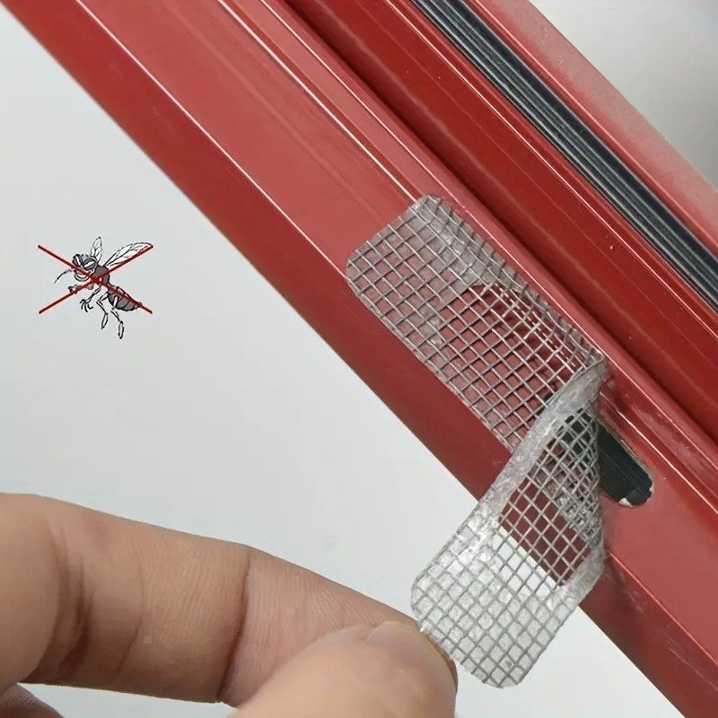 (25er Set) 60x15mm Selbstklebende Moskito Netz Reparatur Flicken Fliegennetz Aufkleber Insektenschutz Gitter für Fenster / Türen - Grau
