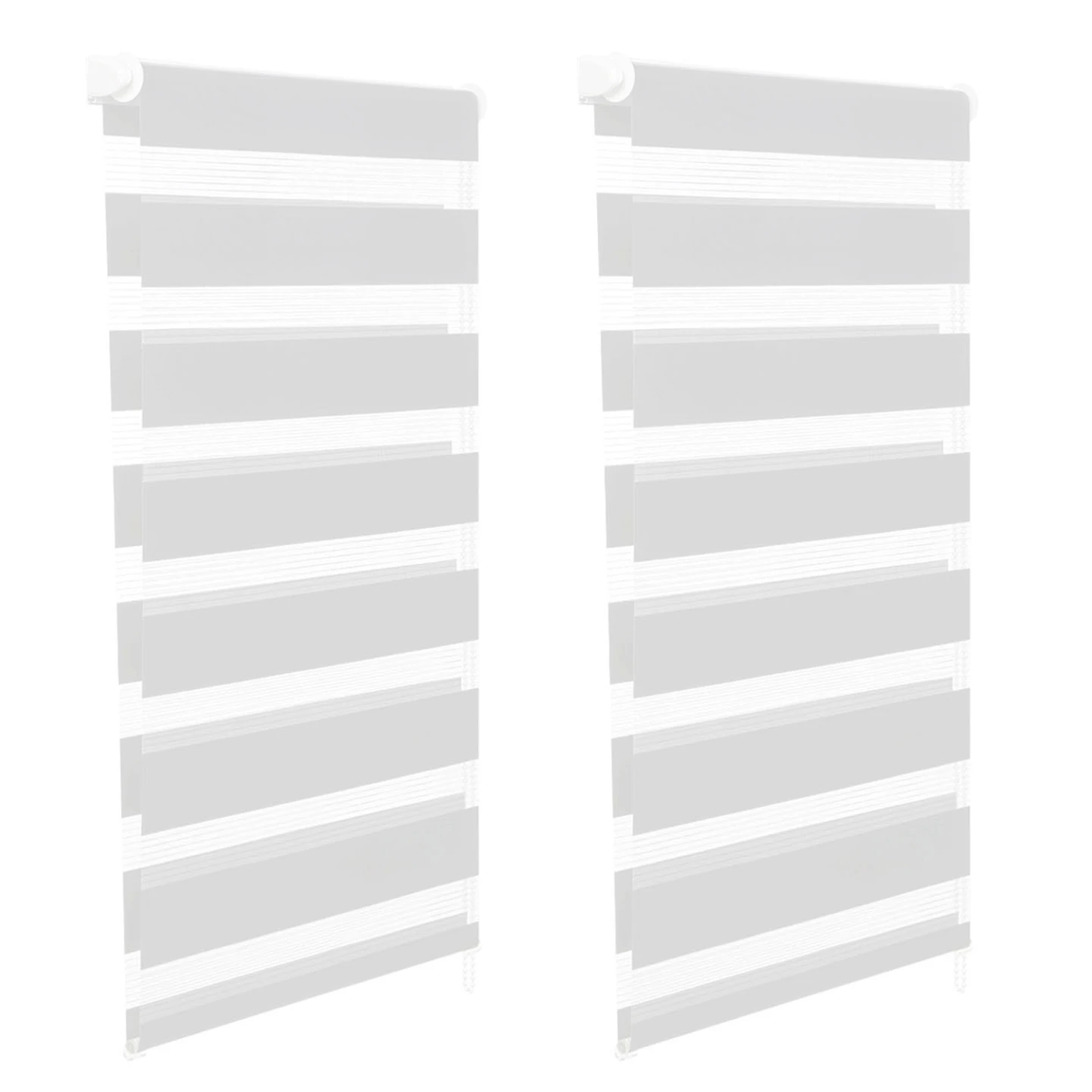 Lot de 2 stores enrouleurs zébrés jour nuit l.45 x H. max 170 CM blancs