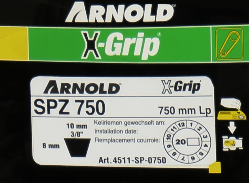 Courroie trapézoïdale x-grip v de type spz 750