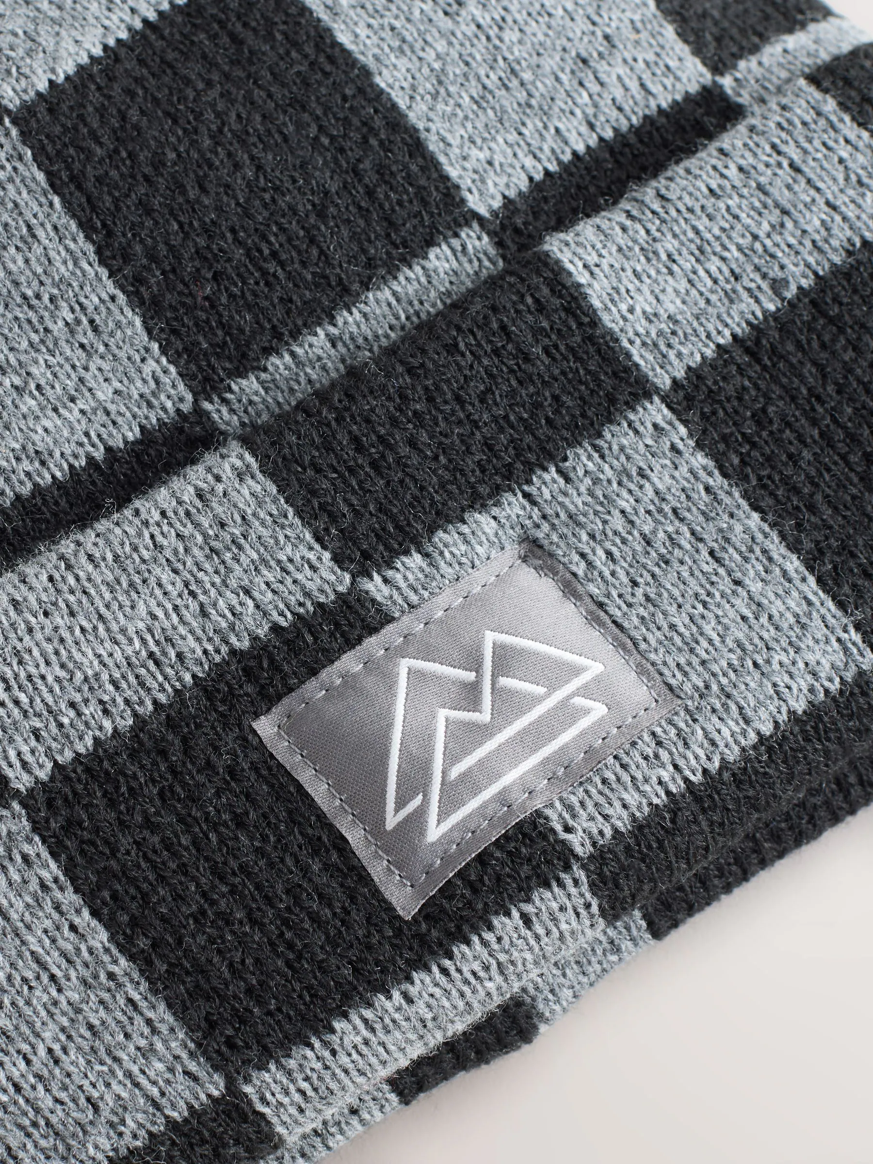 Zwart/grijs geruit - Beanie-muts (1-16jaar)