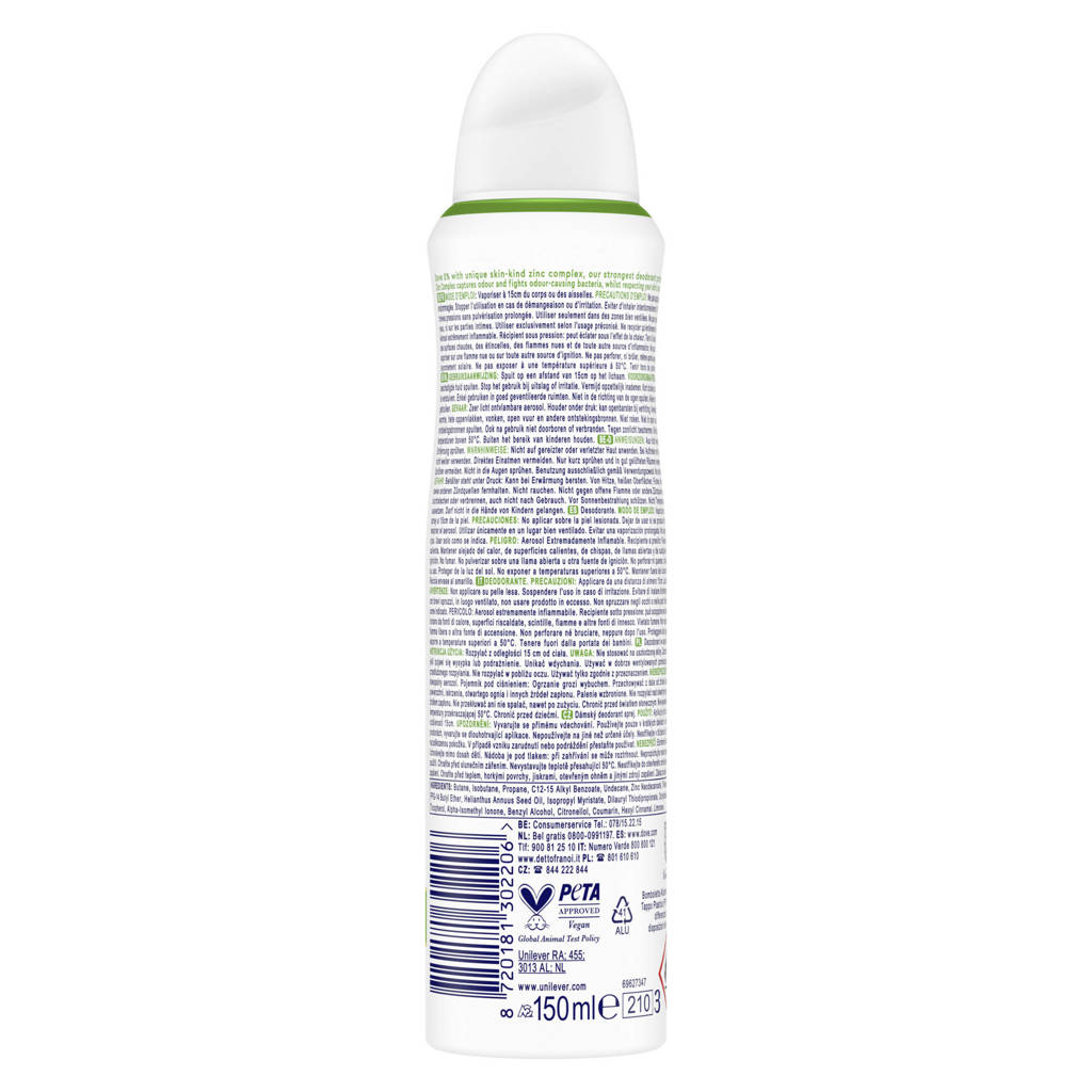 0% Aluminiumzouten Cucumber & Green Tea deodorant spray - 6 x 150 ml