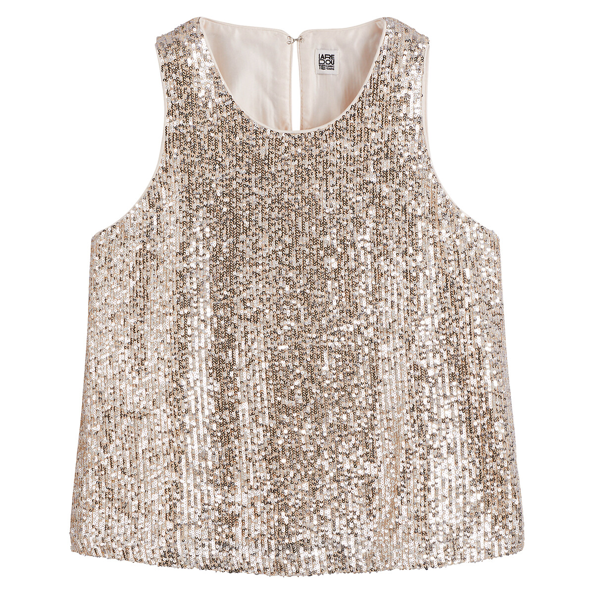 COLEÇÕES LA REDOUTE<br>Hemd met ronde hals en lovetjes, zonder mouwen