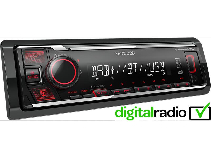 Kenwood Autoradio KMM-BT408DAB, 1 DIN Digital Media Receiver mit Bluetooth & Digitalradio DAB