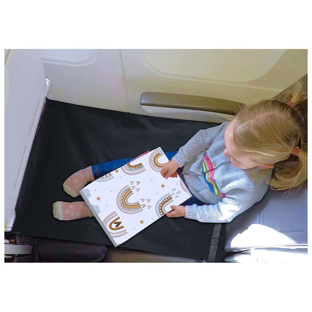 (89x54cm) Kinder Flugzeugsitz Erweiterung Reise Sitz Unterlage - Schwarz