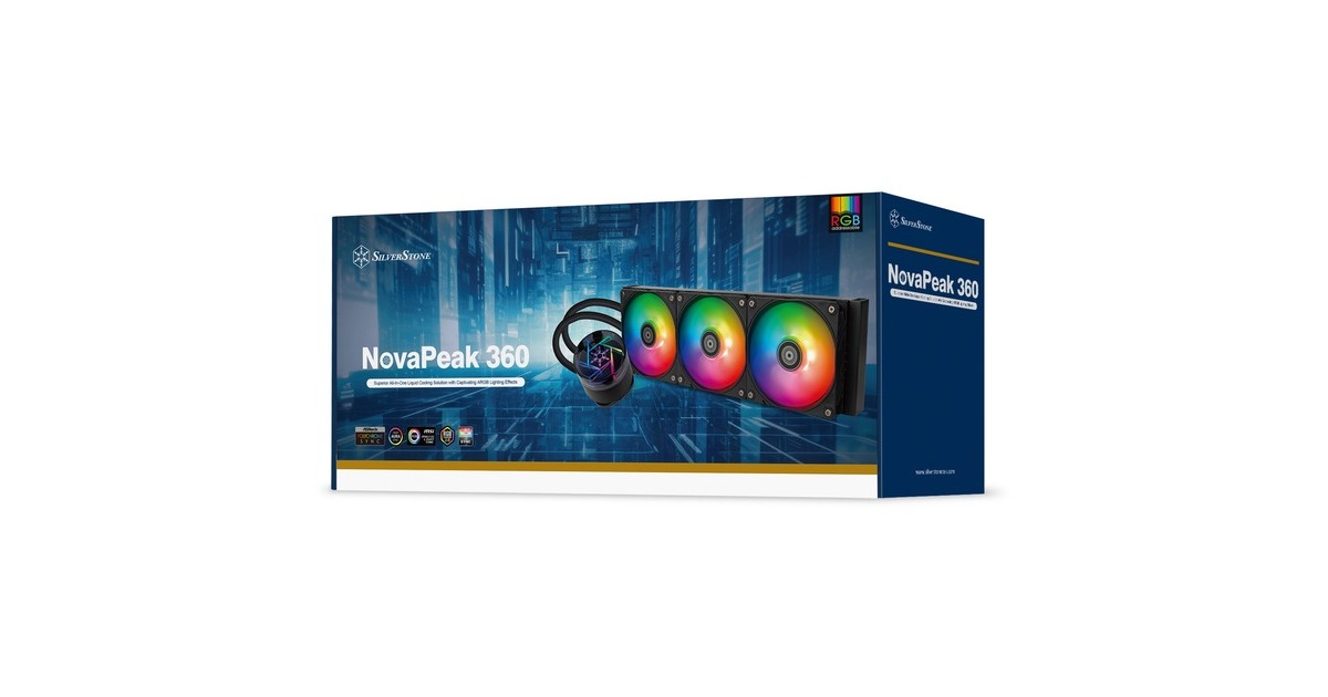 SilverStoneNovaPeak 360 ARGB waterkoeling  (Zwart, 4 Pin PWM)