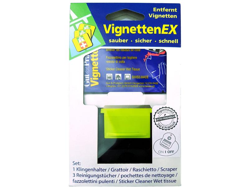 Gut&Praktisch VignettenEx Reinigungs-Set Kleberentfernungs-Set zum entfernen der Autobahnvignette